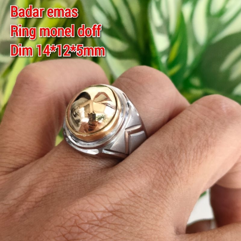 CINCIN PRIA BATU BADAR EMAS KURSANI RING MONEL DOFF