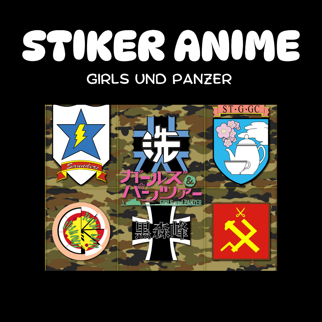 

16 PCS Stiker Anime Girls Und Panzer