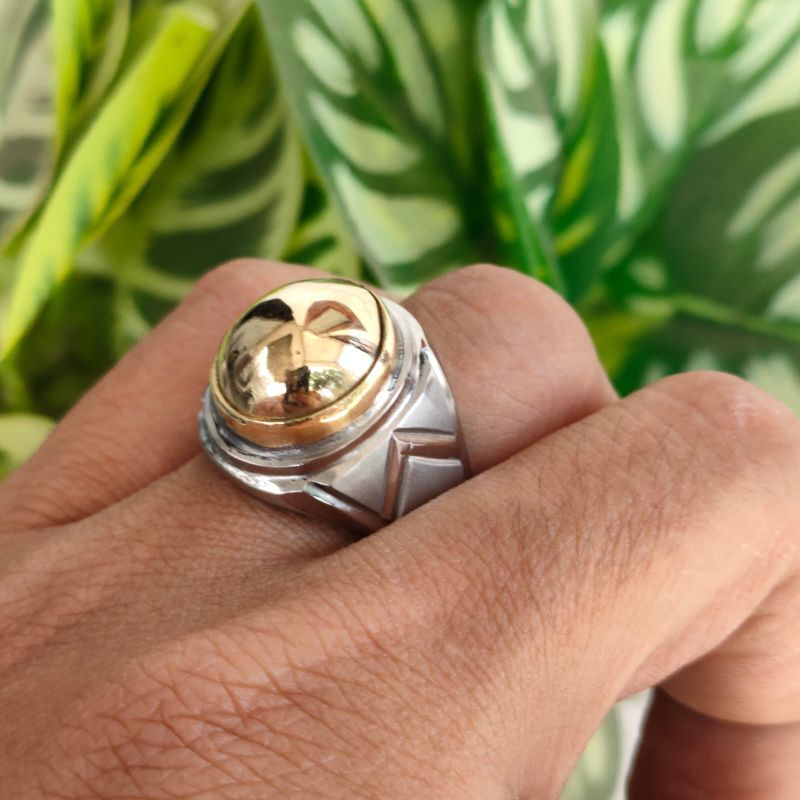 CINCIN BATU BADAR EMAS KURSANI KUNO RING MONEL DOFF