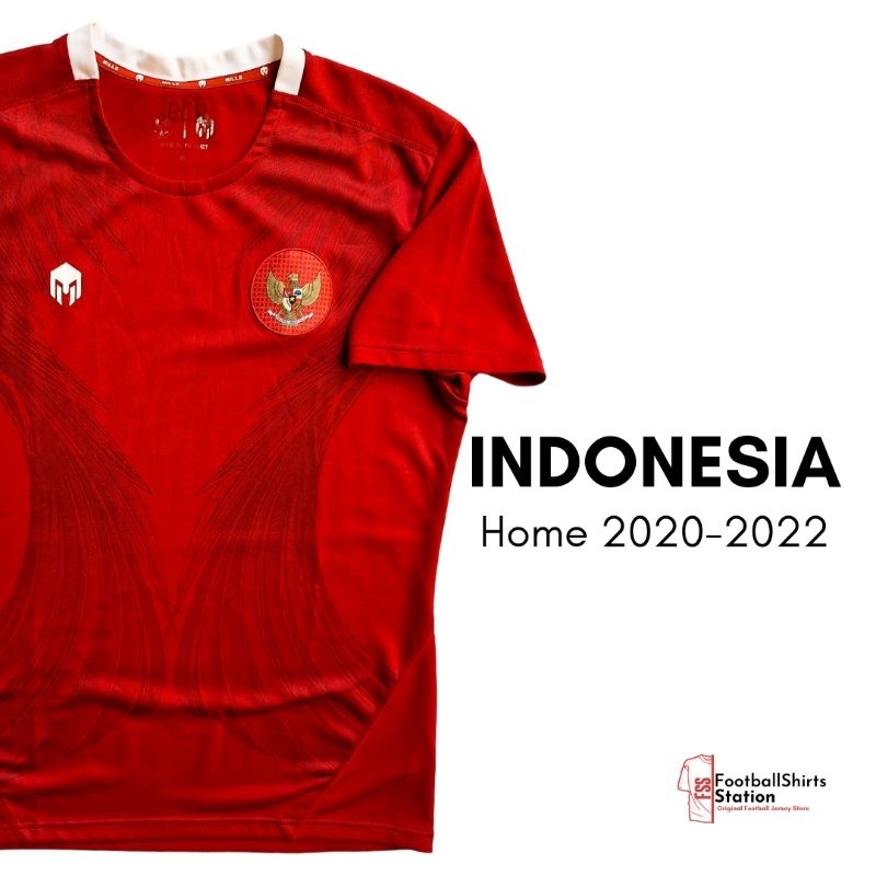 Jersey Timnas Indonesia Home 2020-2022 Replica Version Size XL Original Mills