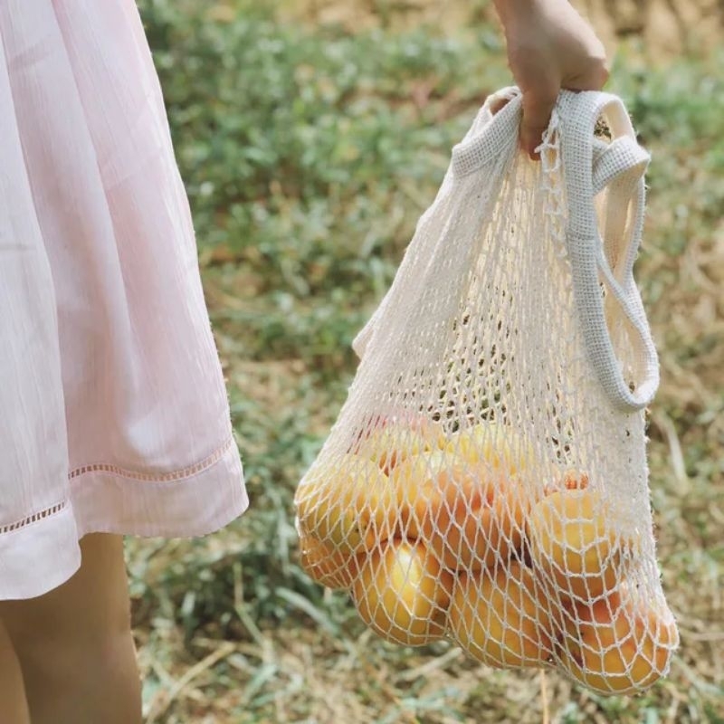 Tas Buah Tas Belanja Bahan Nilon Tas Belanja Mediterania Mesh Bag Eco Friendly