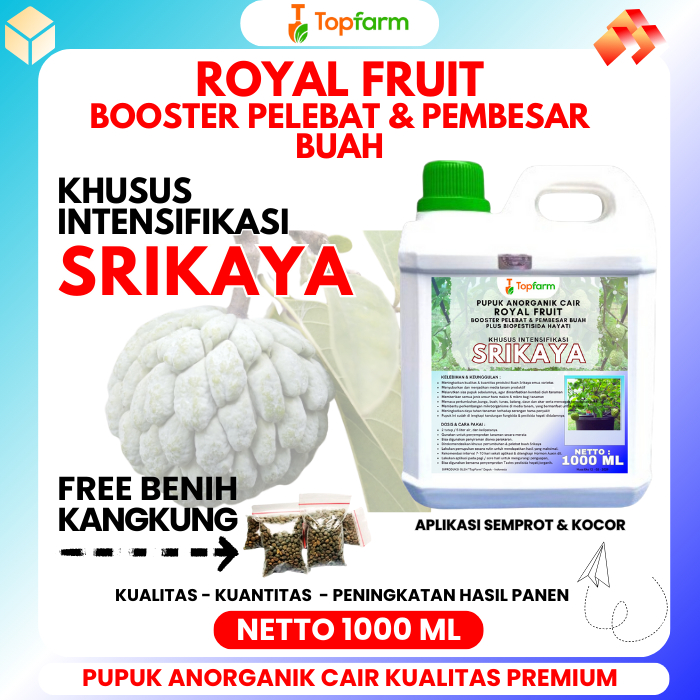Pupuk Topfarm / Pupuk Booster Srikaya / Pupuk Pelebat Buah Srikaya / Pupuk Srikaya Terbaik / Pupuk C