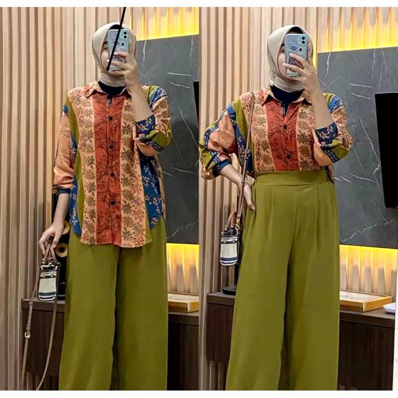 NABILA SET /LUXURY MIX CRINKEL/ONE SET COCOK DI PAKAI KERJA DAN ELEGAN/ONE SET COCOK DI PAKAI KE KAN