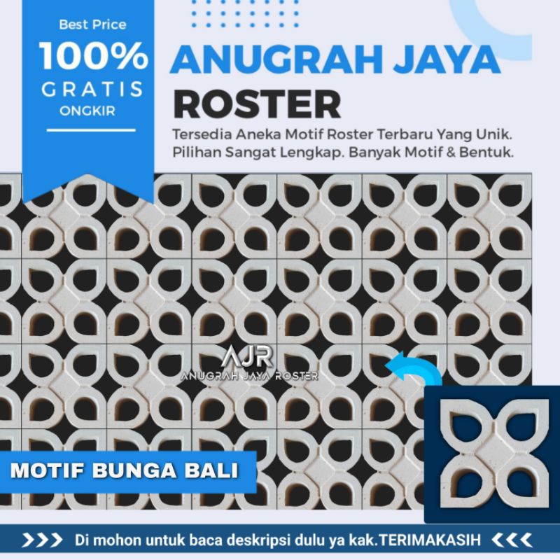 Roster Motif Bunga Bali | Roster Beton Indonesia