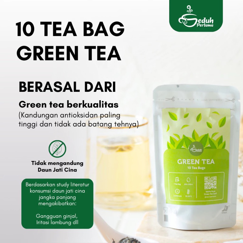 

Seduh Pertama 10 Tea Bag - Green Tea - Teh Detox & Diet | Siap Seduh Kemasan Ekonomis Dalam Kantong Teh