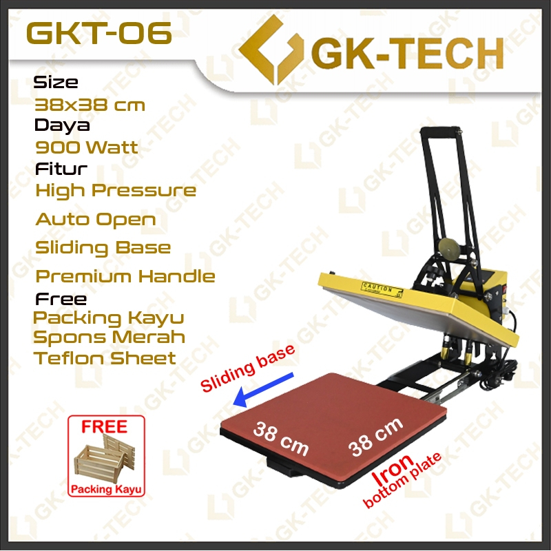 Mesin Press Sablon Kaos OTOMATIS Auto Open Sliding 38x38