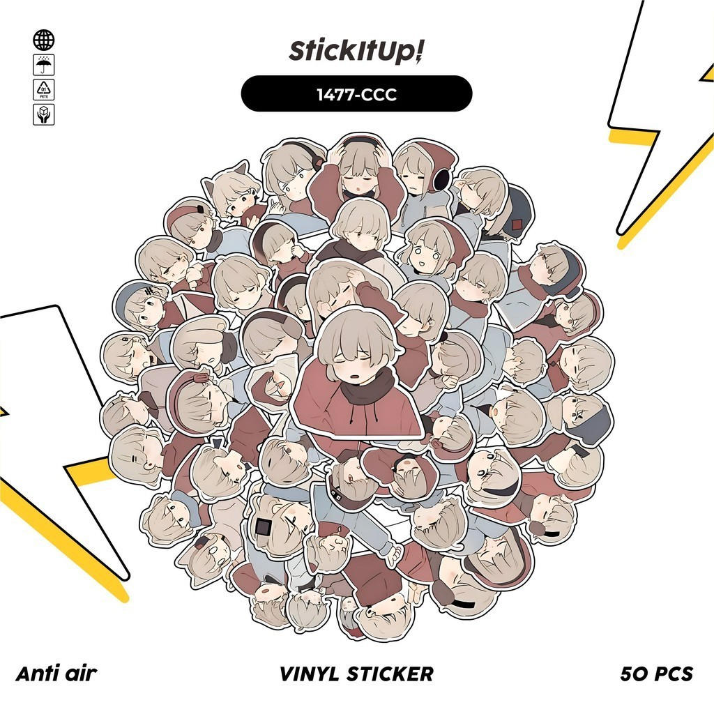 

COD✨ 100 Pcs Stiker Pack Cartoon Couple Costum Lucu Aesthetic Vynil Waterproof untuk Freebies Sticker Buku Journal Casing HP Laptop