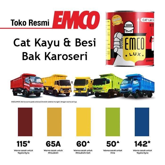 Cat Kayu & Besi Emco Lux 1kg - Cat Bak Karoseri Truk Truck Paint Toyota Hino Mitsubishi Colt Dyna