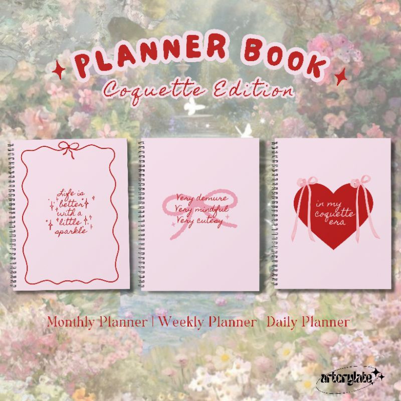 

COQUETTE PLANNER AESTHETIC/A5 PLANNER BOOK SPIRAL/BUKU JURNAL/NOTEBOOK VINTAGE/AGENDA/MONTHLY PLANNER/WEEKLY PLANNER/DAILY PLANNER/BUKU DIARY/PLANNER AESTHETIC/SCHEDULE/TO DO LIST/JADWAL HARIAN/JADWAL MINGGUAN/BUKU PLANNER/COQUETTE THINGS/ESTETIK