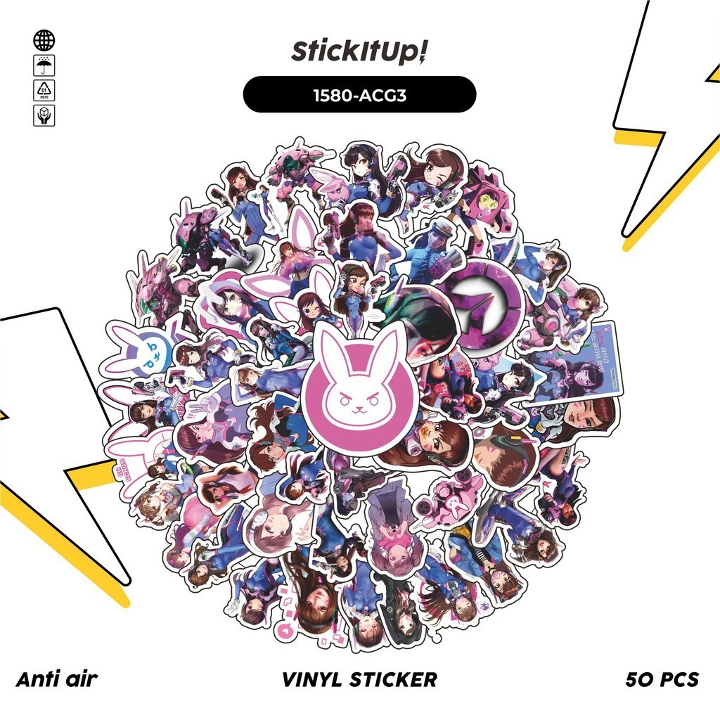 

COD✨ 100 Pcs Stiker Pack ACGN BEAUTY GIRLS SERIES D.VA OVERWATCH CHARACTER Lucu Aesthetic Vynil Waterproof untuk Freebies Sticker Buku Journal Casing HP Laptop