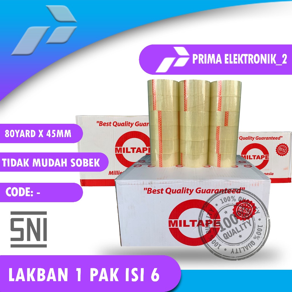 

Miltape Lakban Bening Premium isi 6 Bisa COD Harga Termurah Grosir