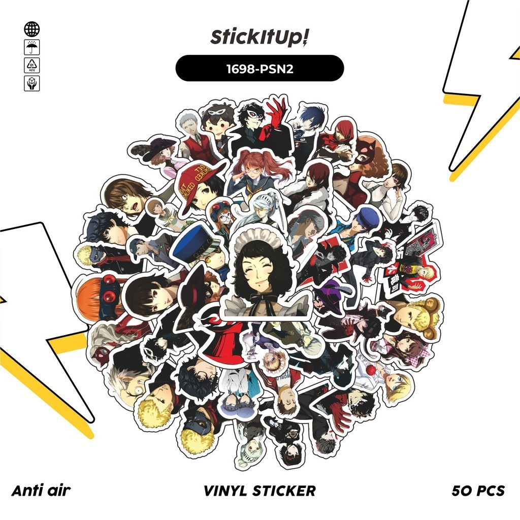 

COD✨ 100 Pcs Stiker Pack PERSONA5 002 Lucu Aesthetic Vynil Waterproof untuk Freebies Sticker Buku Journal Casing HP Laptop