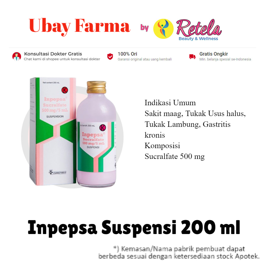 Inpepsa Suspensi 200 ml / Maag / Sucralfate