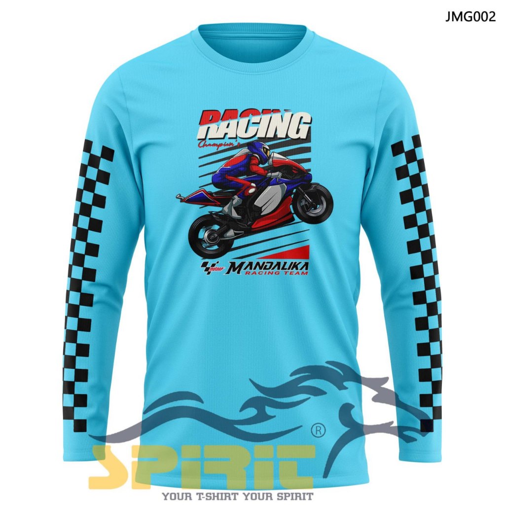 Baju Kaos Mandalika Pertamina Champion Racing Team Kaos MotoGP Lengan Panjang Katun 24s Distro Jumbo