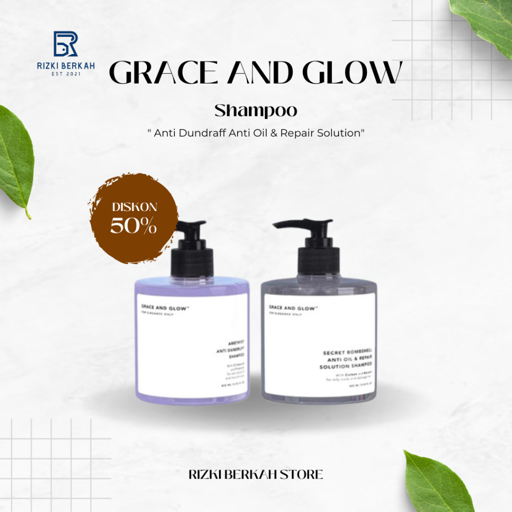 Sampo Anti Ketombe Anti Lepek Anti Fungal dan Rambut Rusak Grace and Glow Shampoo 400ml Original