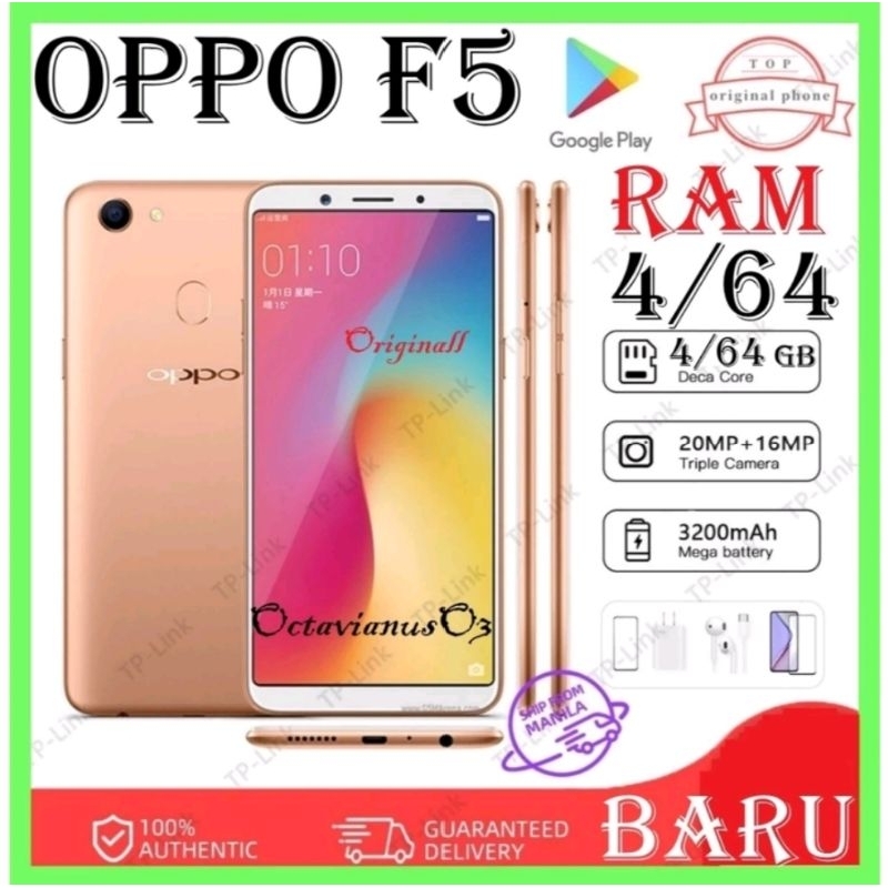 hp Oppo F5 ORI RAM 6/128GB & 4/64GB [ Dual sim IPS LCD Layar 6inci+Camera 16MP+Li-On 3200mAh] FULLSE