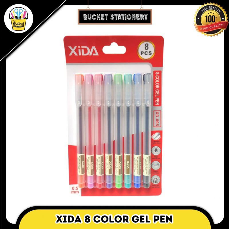 

8 colors gel pen XD-005 xida pulpen warna