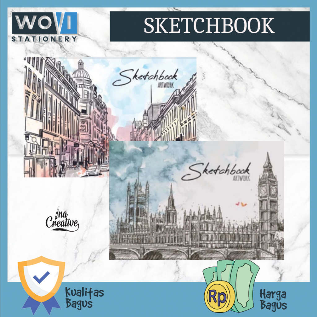 

[WOVI STATIONERY] Sketch Book A4 20 Lembar Ina Creative / Buku Sketsa A4 [PCS]