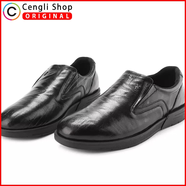 PLAYBOY SEPATU SLIP ON KULIT PRIA ORIGINAL ASLI ORI FORMAL HITAM PL22