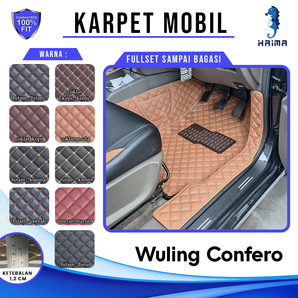 Karpet Mobil Haima Wuling Confero Tahun 2017-2024 Fullset Bagasi