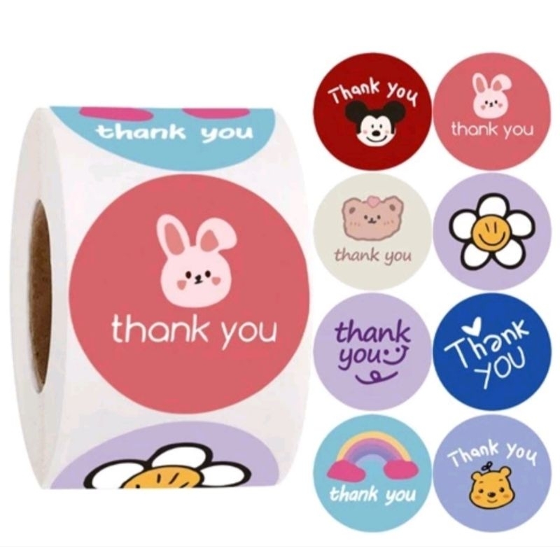 

Sticker Thank You Roll Isi 500Pcs Self Adhesive Seal Label Roll Sticker Thank You 2.4Cm