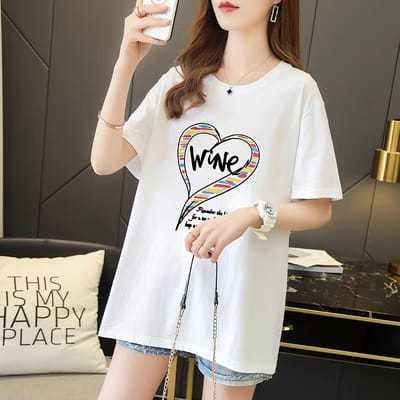 Kaos Wanita Oblong Print Smile/T-Shirt Wanita Murah/Kaos Wanita Smile