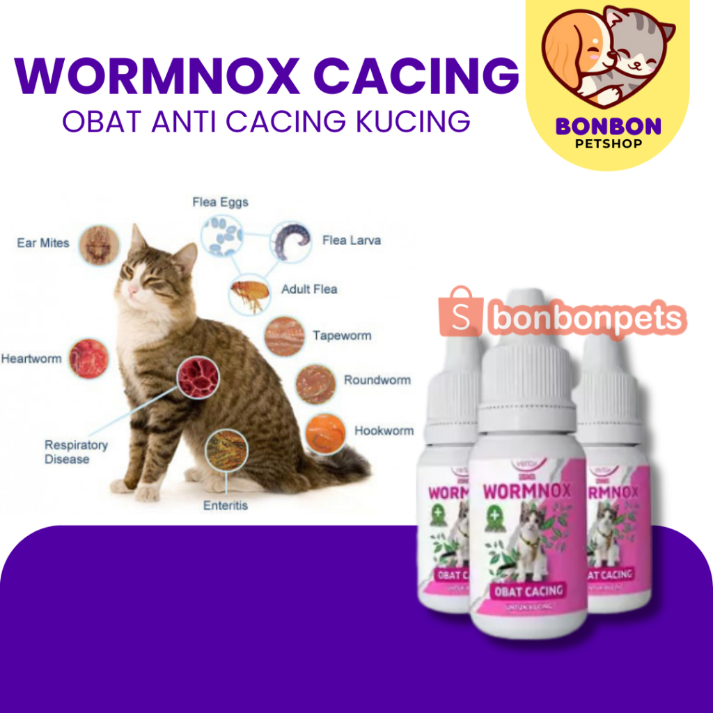 Obat Kucing Cacingan Wormnox Venox Obat Kucing Anti Cacing Ampuh Pembasmi Cacing Kitten Dewasa Cat W