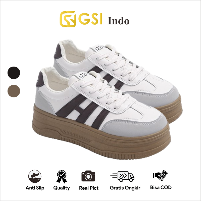 GSI Indo Eunjin 1350 Sepatu Sintetis Sneakers Wanita Simple  Korean Style Kekinian SIZE "37-41"