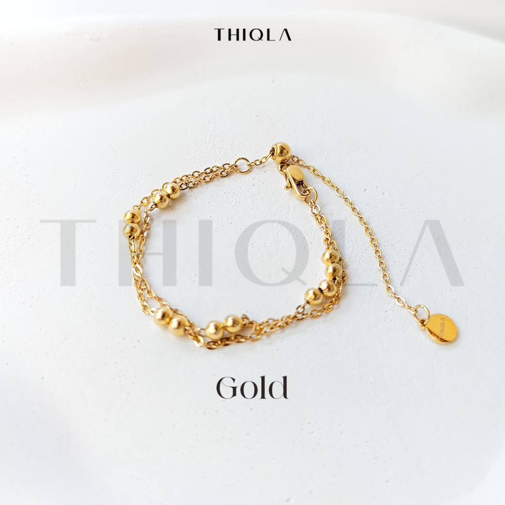 EXCLUSIVE THIQLA - Gelang Jedar 2 Layer ZAWJAH - Gelang Serut Aurel Mirip Gelang Emas Serut Model