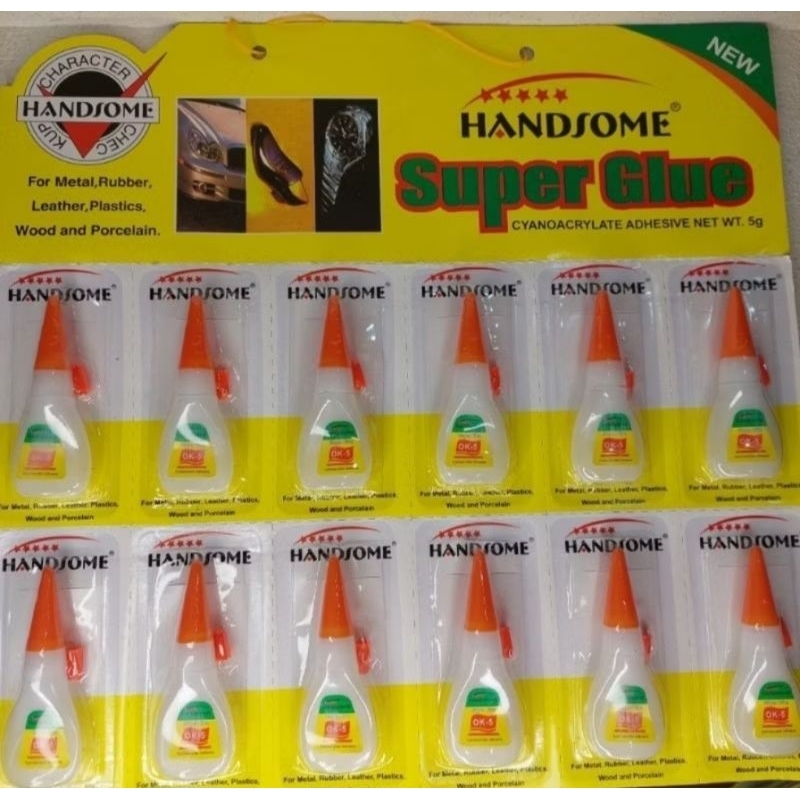 

Lem super Glue Handsome botol/perenceng isi 12