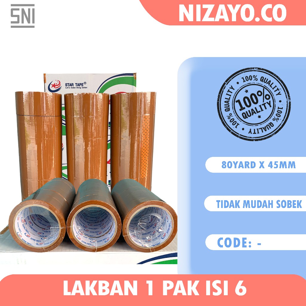 

Lakban Cokelat Paket isi 6 Lakban Star Tape Premium Termurah Bisa COD