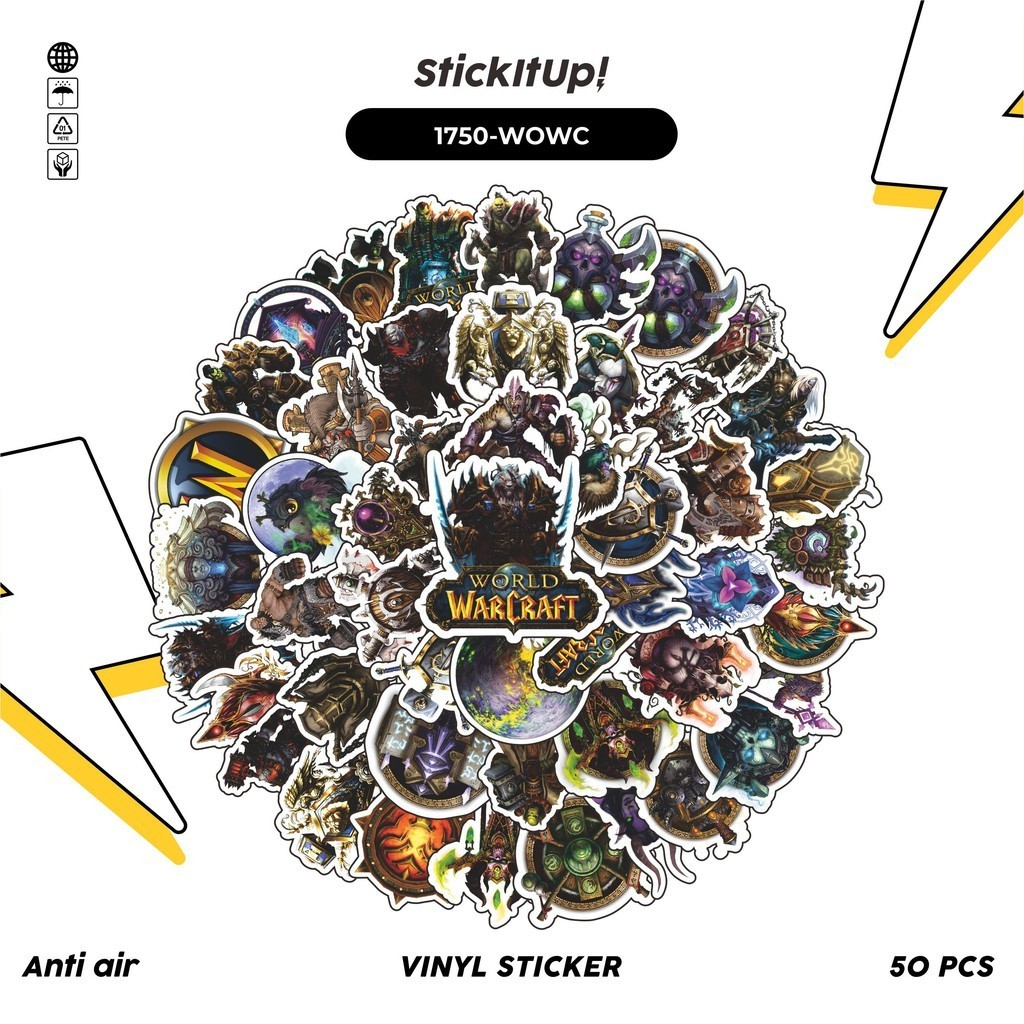 

COD✨ 50 Pcs Stiker Pack WORLD OF WARCRAFT Lucu Aesthetic Vynil Waterproof untuk Freebies Sticker Buku Journal Casing HP Laptop