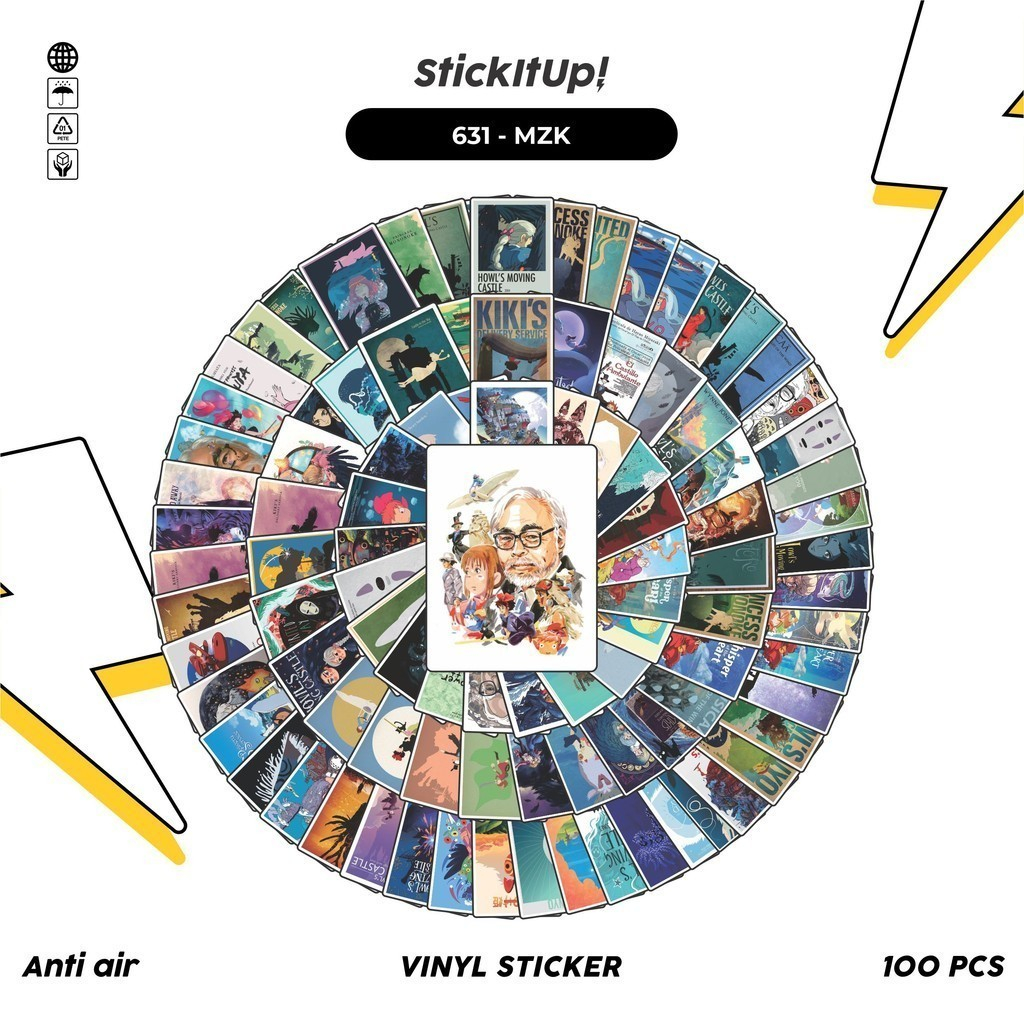 

COD 100 Pcs Stiker Pack Miyazaki Hayao Ghibli Lucu Aesthetic Vynil Waterproof untuk Freebies Sticker Buku Journal Casing HP Laptop