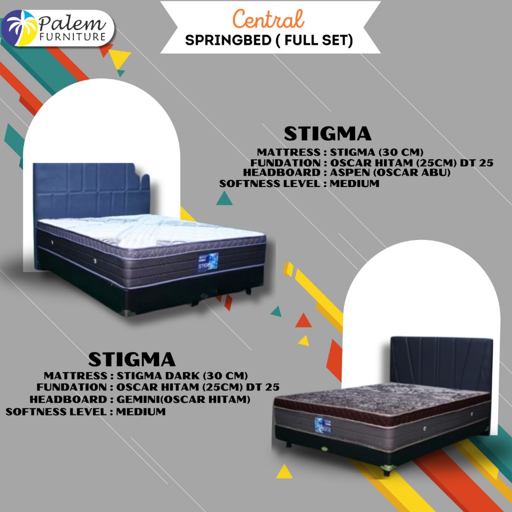 SPRINGBED CENTRAL STIGMA TEBAL 30 || FULL SET || HANYA KASUR