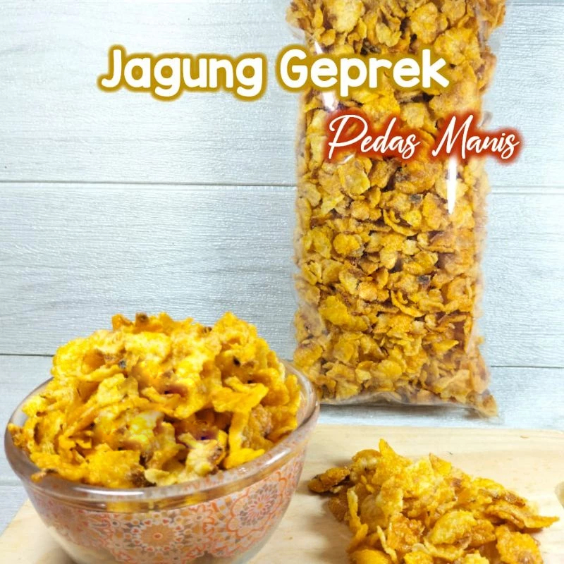 

JAGUNG GEPREK 250gr / RASA PEDAS MANIS / Emping Jagung / Cemilan / Snack kiloan / Kue kering | PRODUK 01