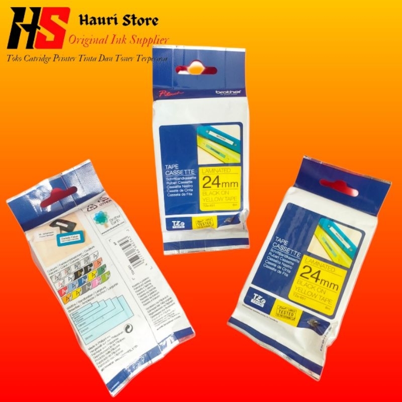 

Brother Label TZe-651 Black on Yellow 24mm X 8m Standard Laminated Tape Original