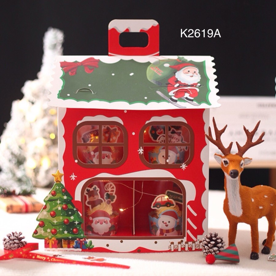 

(4pcs) Kotak Natal Premium K2619| K2620| dus Cupcake| Christmas Tower Box K26