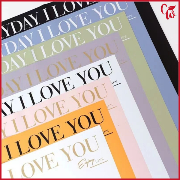 

20 Lembar Flower Wrapping Cellophane Everyday I love you Kertas buket Bunga Kb6109