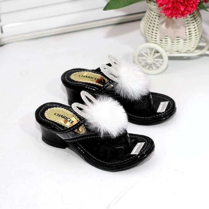 ROSALINA Sandal Anak Perempuan Jepit Mika Bulu Kelinci Anti Slip Empuk