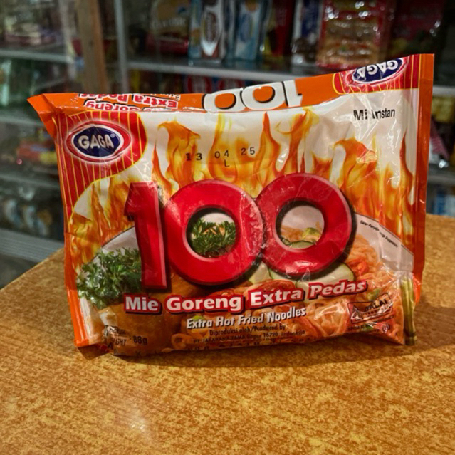 

1 BKS MIE 100 GORENG GAGA EXTRA PEDAS 88gr