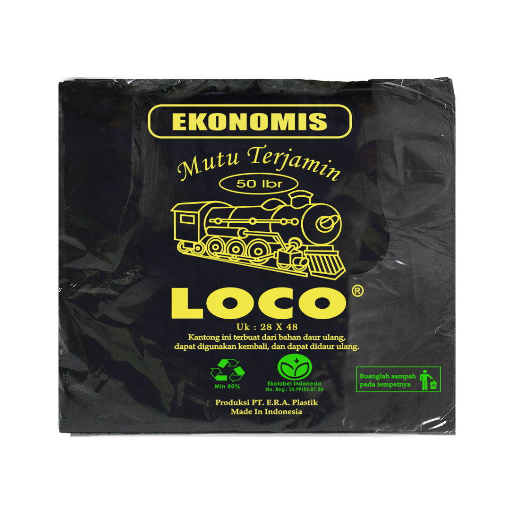 Kantong Plastik Kresek Warna Hitam Plastik Loco Ekonomis  Uk 28 x 48