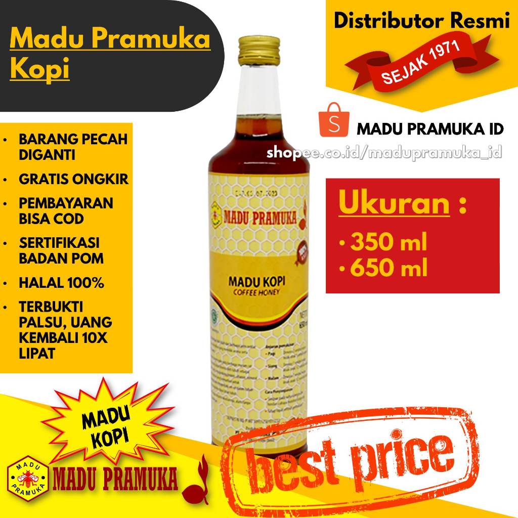 

Madu Pramuka Kopi - 350 ML 650 ML - Asli Enak Original Alami Murni Murah - Resmi Star Seller