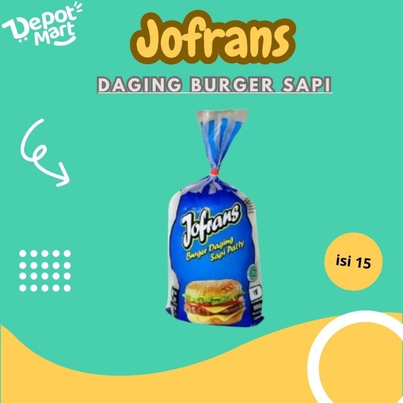 

Daging Beef Patties Burger Jofrans Sapi Medan 900 Gr isi 15 Slice