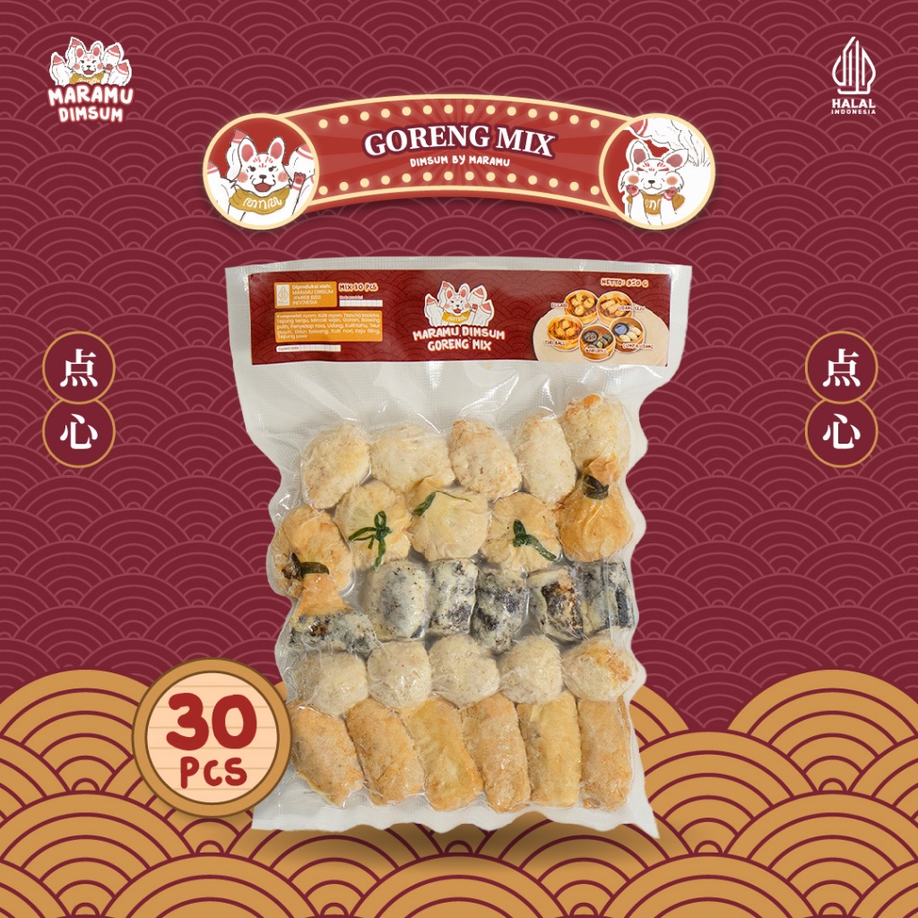 

Dimsum Mix Goreng Isi 30 by Maramu Dimsum Jember Indonesia Halal (Frozen/Home Made/Fresh)