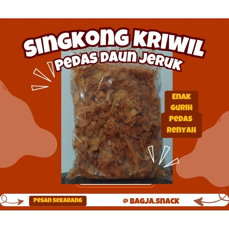 

Singkong kriwil pedas daun jeruk