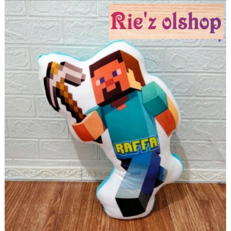 BONEKA BANTAL KARAKTER MINECRAFT CUSTOM NAMA (FREE UKIR NAMA)