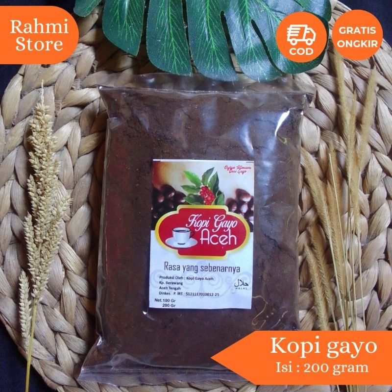 

Kopi Gayo Aceh Bubuk Halus isi 200 gram Takengon - Aceh Tengah | Aceh