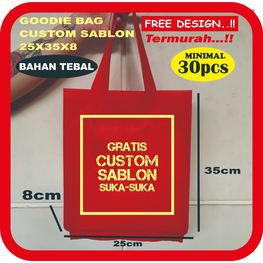 

Tas Spunbond 25x35 sablon / tas 25x35 custom sablon / tas hajatan sablon / tas lipat samping custom sablon / tsa sablon / tas lebaran / tas sembako / tas ulang tahun