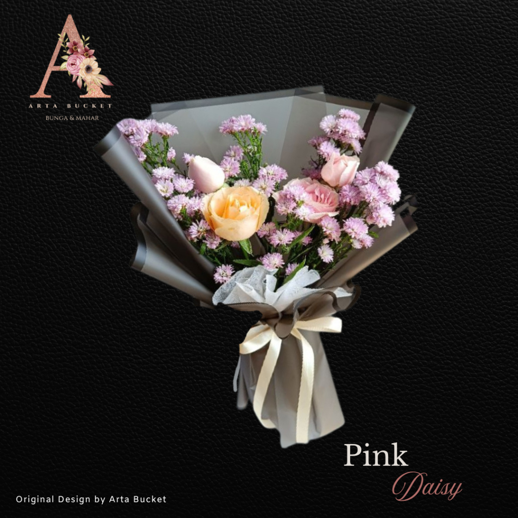 Bucket Bouquet Buket Bouket Kado Hadiah Gift Give Edisi Spesial Girly Bunga Mawar Daisy Warna Kuning