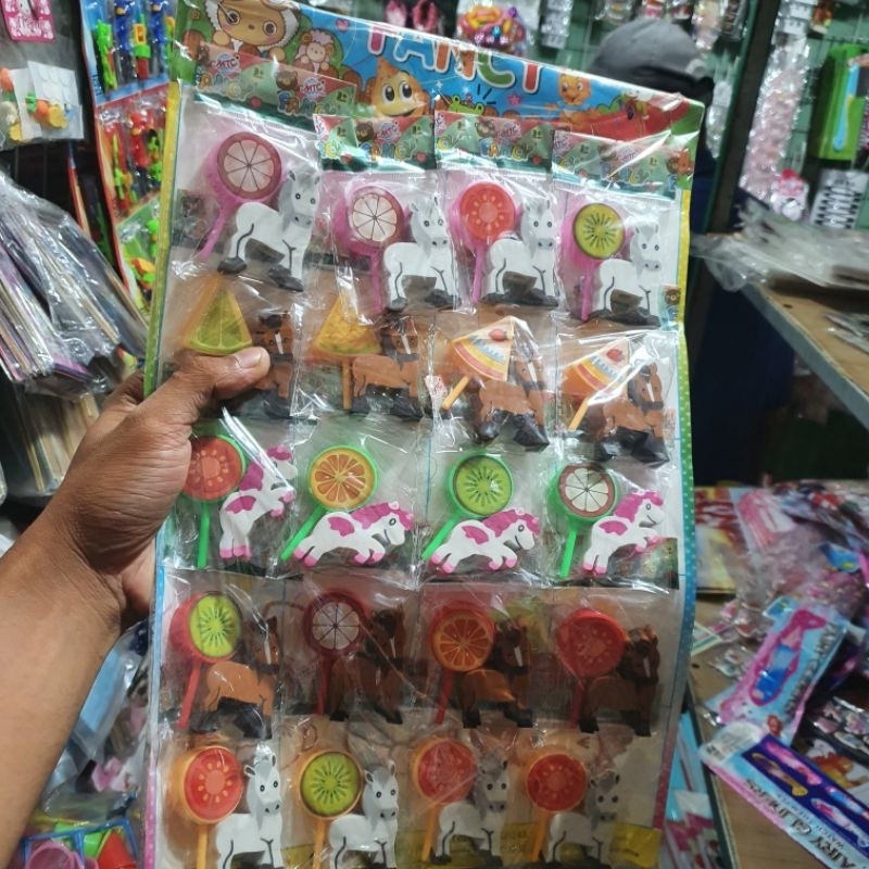 

20 pcs penghapus plus pensil dan acecoris lucu Motif kuda poni eraser penghapus Motif buah lucu 1 lembar